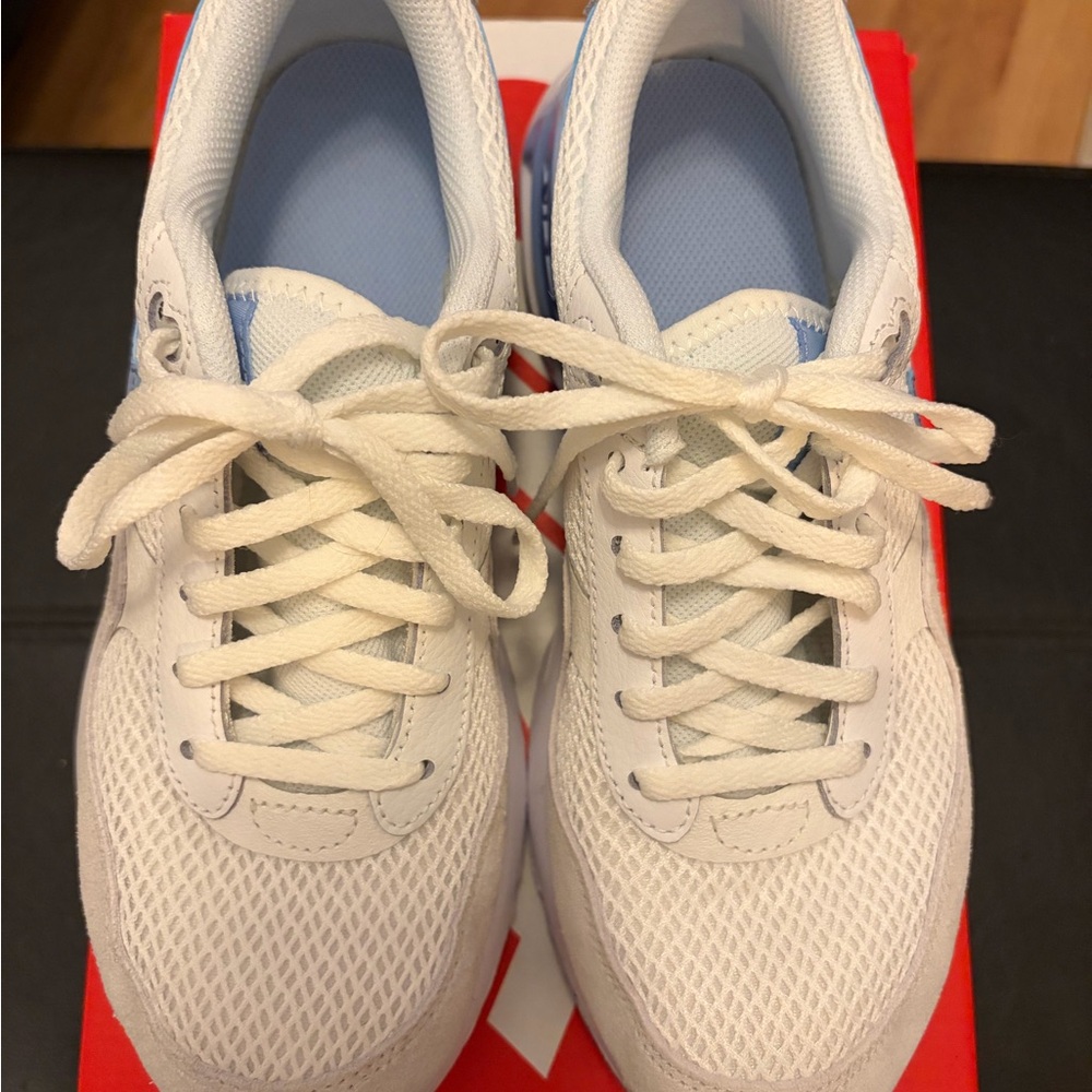 Nike White and Light Blue Athletic Shoes